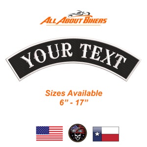 13&quot; Custom Embroidered Top Rocker Motorcycle Biker Patch - Sizes Available
