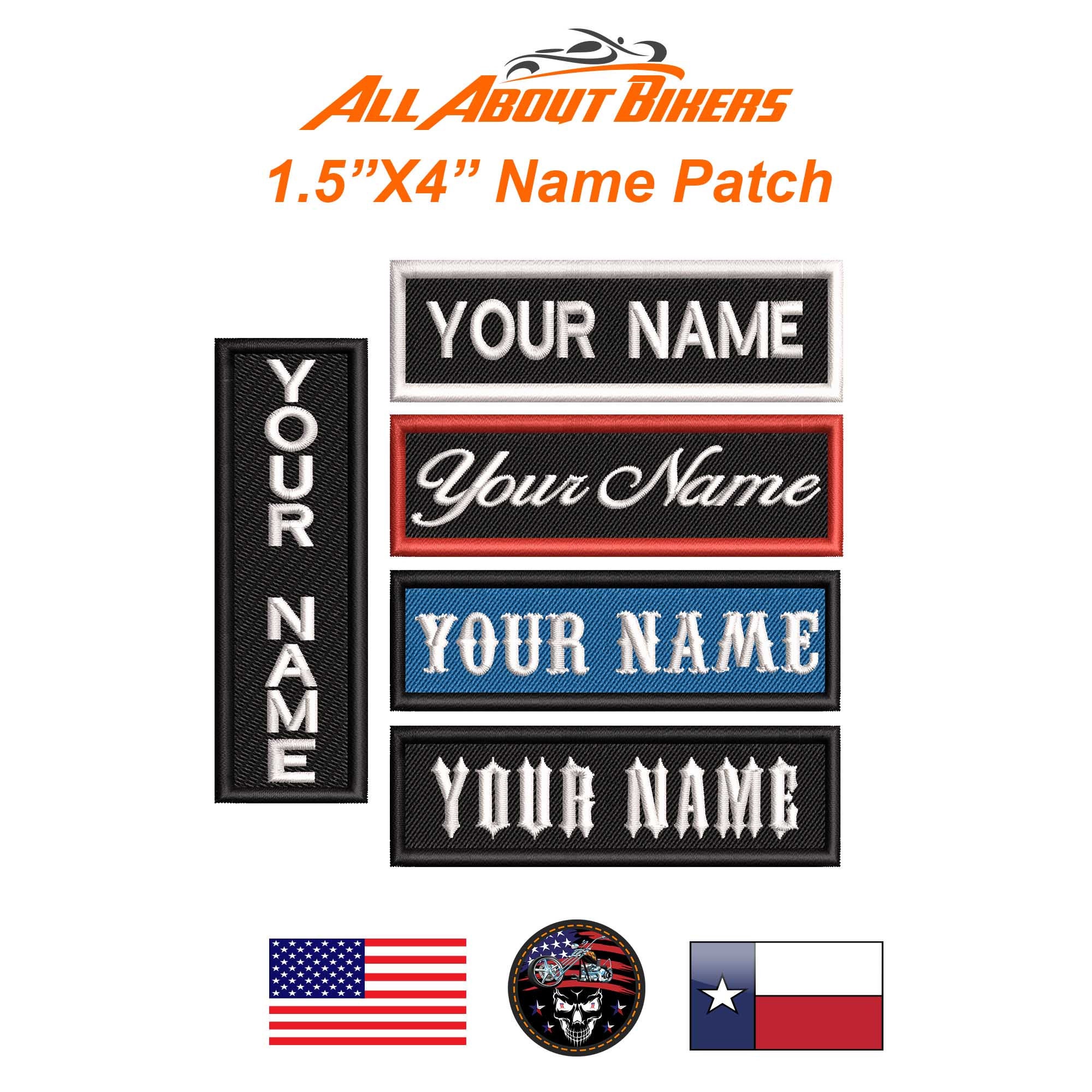 Blank Name Tag Patch Gray Border  Embroidered Patches by Ivamis Patches