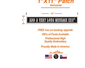 1"X11"カスタムパッチ刺繍ネームバッジ、あなたの名前をパーソナライズMC役員