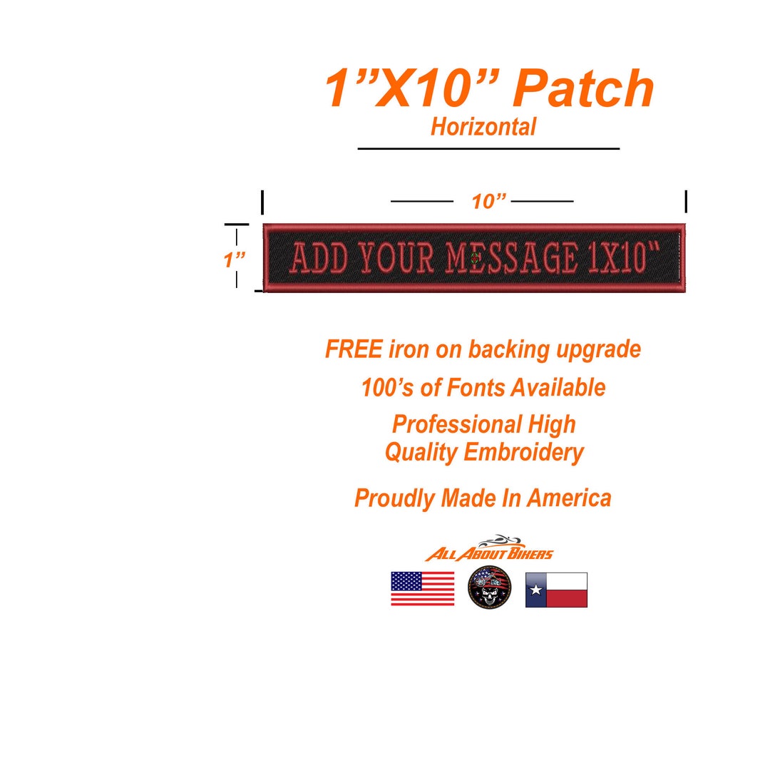 1x10 Custom Patch Embroidered Name Badge Personalized With Your Name MC