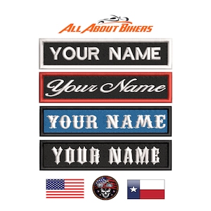 1.5&quot;X5&quot; Custom Embroidered Name Tag Motorcycle Personalized Biker Patch Badge.