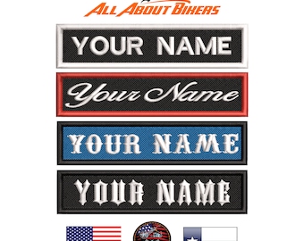 1.5"X5" Benutzerdefinierte Bestickte Namensmarke Motorrad personalisierte Biker Aufnäher Aufnäher Anstecker.