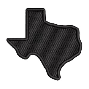 Black Texas Shape Outline Patch