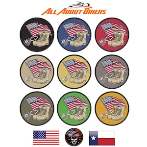 Dog Tag, Boot, & Flag Fallen Soldier Patch with Your Custom Initials