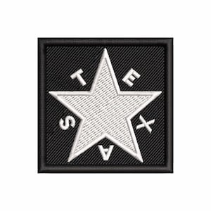 Geborduurde patch vlag Texas Republiek - zwart-witte Lonestar Texas-patch