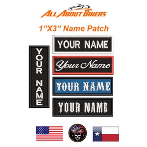 Bulk Wholesale 1"X3" Custom Embroidered Officer Name Bar Patch.