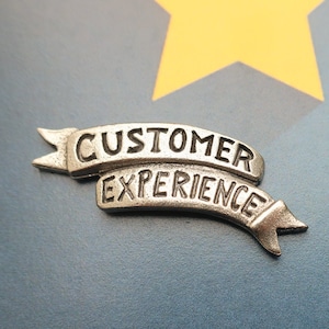 Customer Experience Pewter Lapel Pin- CC572- 5 Stars, Rating, Customer Service, Business, and Management Pins