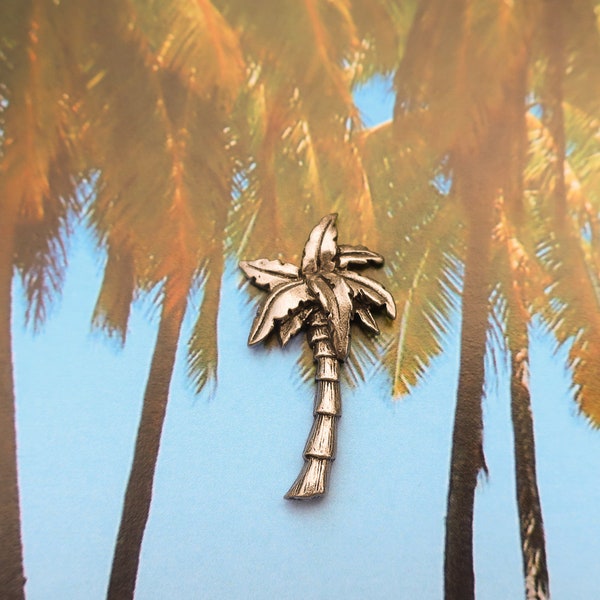 Palm Tree Lapel Pin - CC551- Tropical, Trees, Coconuts, Vacation, Florida, and Island Life Gifts