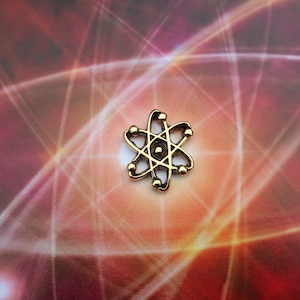 Gold Atom Lapel Pin- CC306G- Science Lapel Pins for Nerds, Geeks, Scientists, and Laboratories