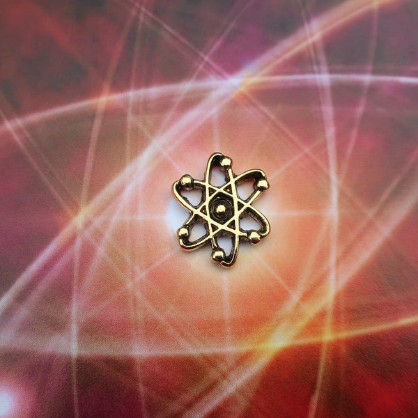 Gold Atom Lapel Pin- CC306G- Science Lapel Pins for Nerds, Geeks, Scientists, and Laboratories