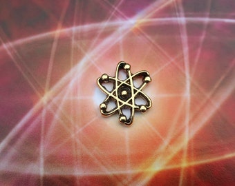 Gold Atom Lapel Pin- CC306G- Science Lapel Pins for Nerds, Geeks, Scientists, and Laboratories