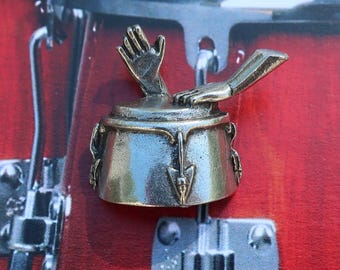Conga Drum with Hands Lapel Pin- Hand Cast Pewter Percussion and Music Pins