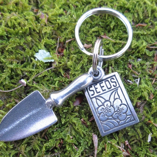 Trowel and Seed Pack Gardening Keychain K118 Great Gift or Etsy