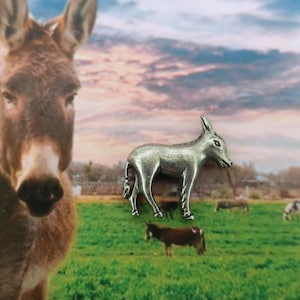 Donkey Lapel Pin-CC453- Farm Animals, Donkey, Working Animals, Democrat Party Pins