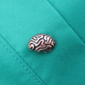 Copper Brain Lapel Pin CC157C Neurology and Medical Pins for Doctors and Nurses Hospital and Anatomy Pins image 1