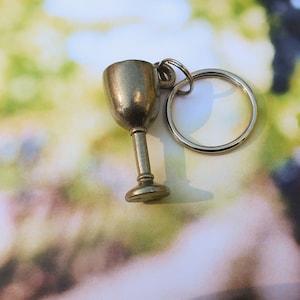 Portachiavi in vetro da vino - K142 - Regali per vigneti e cantine in peltro