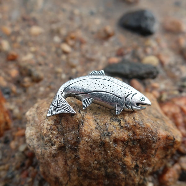 Rainbow Trout Lapel Pin - CC105- Fish, Fishing, Fishermen and Father's Day Presents-Gifts for Dad