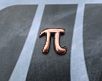 Pi Copper Dipped Pewter Lapel Pin- CC295C- Math Pins for Mathematicians, Math Teachers, Nerds, Geeks, Pi Day