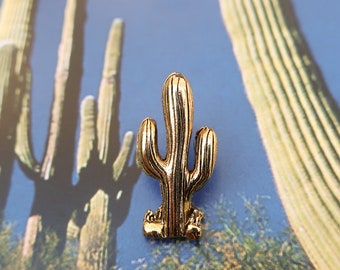 Gold Cactus Lapel Pin-CC488G- Arizona, Desert, and Cactus Pins