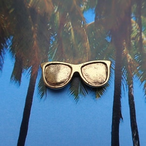 Sunglasses Gold Dipped Pewter Lapel Pin - CC243G- Summer, Recreation, Beach, and Vacation Pins- You're Futures so Bright!