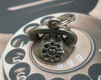 Telephone Keychain- K121- Rotary Phone, Vintage Communication, and Phone Accessories