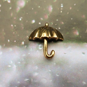 Umbrella Gold Dipped Pewter Lapel Pin- CC460G- Weather, Raining, Meteorologist, and Forecast Pins