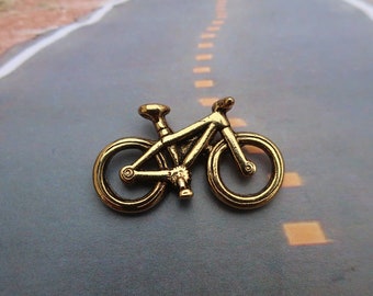 Gold Bicycle Lapel Pin- CC428G- Bicycle, Bike, Biking, Mountain Biking, Bicyclist, Cycle, Cyclist