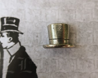Top Hat Pewter Lapel Pin- CC475- Hats, Formal Wear, Gentleman, Gala, and Top Hat Pins