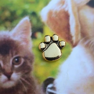 Paw Print Gold Lapel Pin - CC269G- Pins for Pet Lovers- Dog Paw Pin- Cat Paw Pin