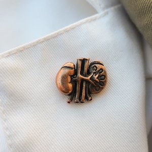 Kidneys Copper Dipped Pewter Lapel Pin - CC391C- Medical Pins for Doctors and Nurses- Hospital Pins