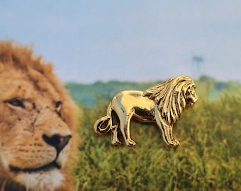 Lion Lapel Pin - CC247G-Safari and Zoo Animal Pins