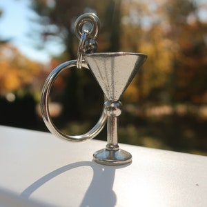 Martini Glass Keychain- K141- Cocktail, Libation, Bartender and Cocktail Waitress Gifts and Accessories