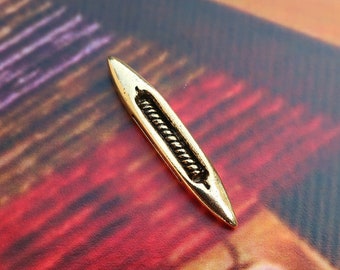 Weaver's Shuttle Gold Lapel Pin-CC531G- Yarn, Weaving, Guild, and Loom Pins