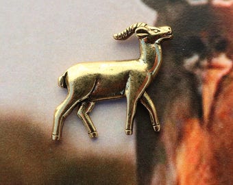 Gold Antelope Lapel Pin - CC249G- Pronghorn, Gazelles, African Animals, Wildlife and Zoo Animals