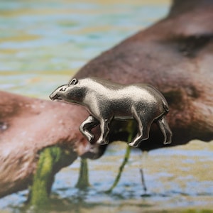 Tapir Pin Tapir Pewter Lapel Pin- CC645- Animal, Zoo, Herbivore, and Primitive ...