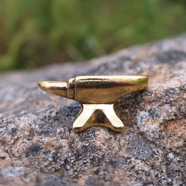 Anvil Gold Dipped Pewter Lapel Pin- CC459G- Metalworking, Blacksmith, and Forging Pins