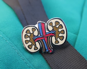 Kidney Enamel Lapel Pin- EP109- Kidneys, Urinary Tract, Renal Failure and Nephrologist Pins