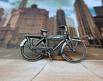 Bicicleta mano echado Pewter Brooch Pin