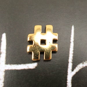 Hashtag Gold Lapel Pin- CC648G- #, Metadata tag for social media, facebook, instagram, trending and blogging pins