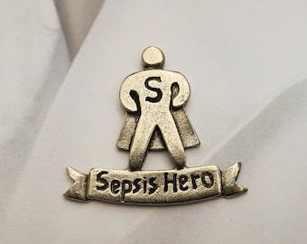 Sepsis Hero Lapel Pin- CC677- Recognizing the Symptoms of Sepsis Saves Lives