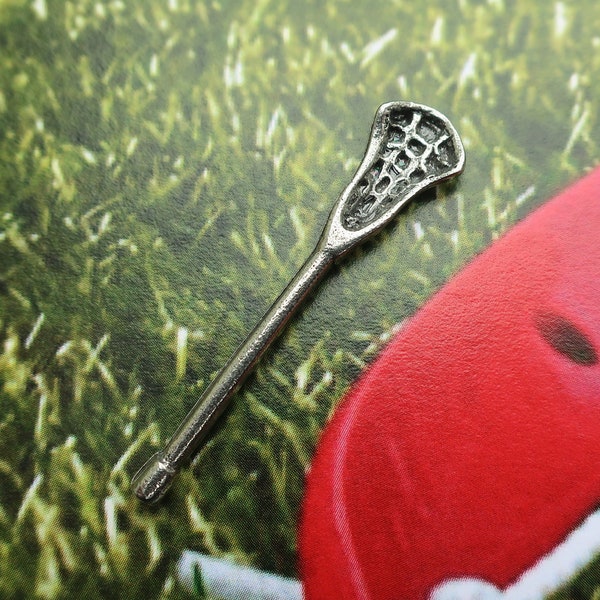 Lacrosse Stick Pewter Lapel Pin-CC697- Lacrosse, Lax, and Sport Pins