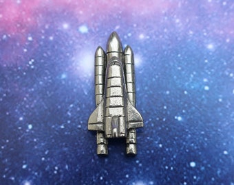 Pewter Space Shuttle Lapel Pin – Hand Cast Astronaut Pin