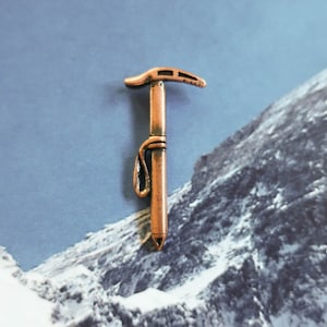 Mountaineering Axe Copper Dipped Pewter Lapel Pin - CC523C- Climbing, Mountain Climbing, Outdoors, and Exploring Pins