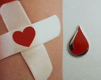 Blood Drop Enamel Lapel Pin- EP123- Hematologists, Blood Donors, and Blood Emoji Lapel Pins