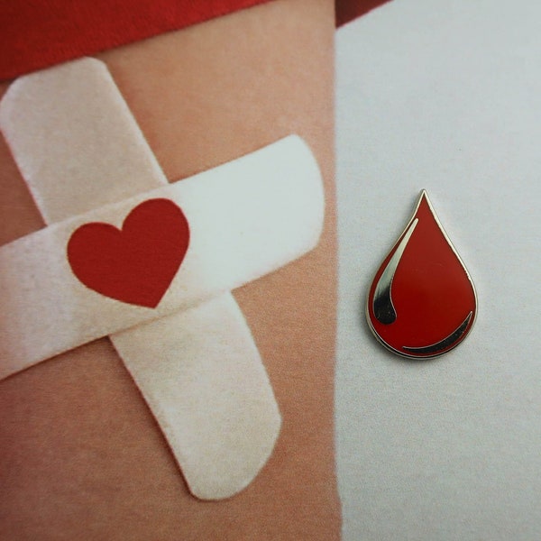 Blood Drop Emaille Revers Pin- EP123- Hematologen, bloeddonoren en bloed-emoji reversspelden