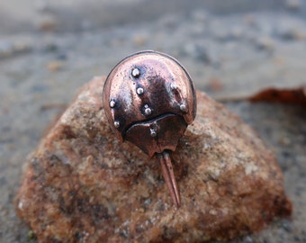 Copper Horseshoe Crab Lapel Pin- CC123C- Ocean, Beach, Sea Side, Marine, Marine Animals and Aquarium Pins