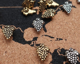 Grape Map Pins- Set of 10- Gold or Silver Finish- MP111- Pinpoint Your Wine Trail Travels with our Grape Map Pins