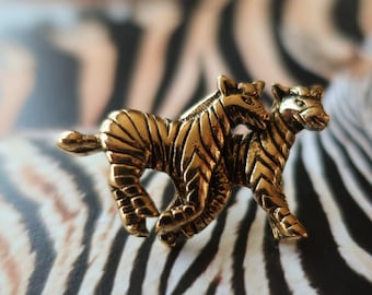 Zebra Gold Dipped Pewter Lapel Pin- CC283G- Zebra, Wildlife, and Zoo Animals
