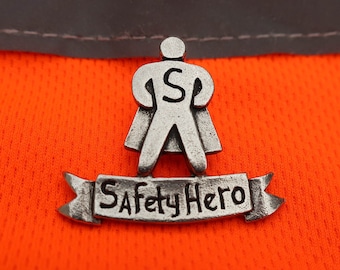 Safety Hero Lapel Pin- CC713- Recognize Individuals Dedication to Safety with Our Recognition Lapel Pins