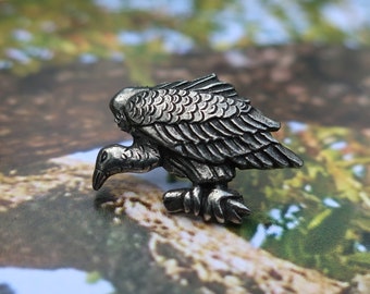 Pin di Vulture Lapel - CC255- Uccello scavenging, Uccello, Scavenger, Predatori, Uccelli di Preda, Avvoltoio Barbuto, Lo zoo e pin della fauna selvatica